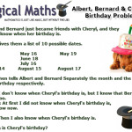 Albert Bernard and Cheryl's Birthday Maths Problem Picture Image
